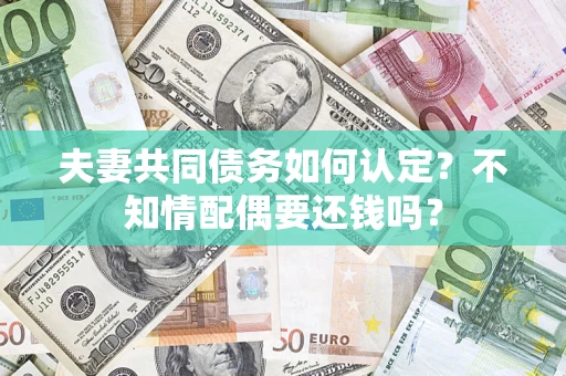 济南夫妻共同债务如何认定？不知情配偶要还钱吗？