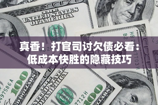 济南真香！打官司讨欠债必看：低成本快胜的隐藏技巧