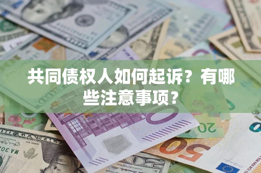 济南共同债权人如何起诉？有哪些注意事项？